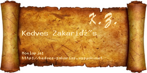 Kedves Zakariás névjegykártya